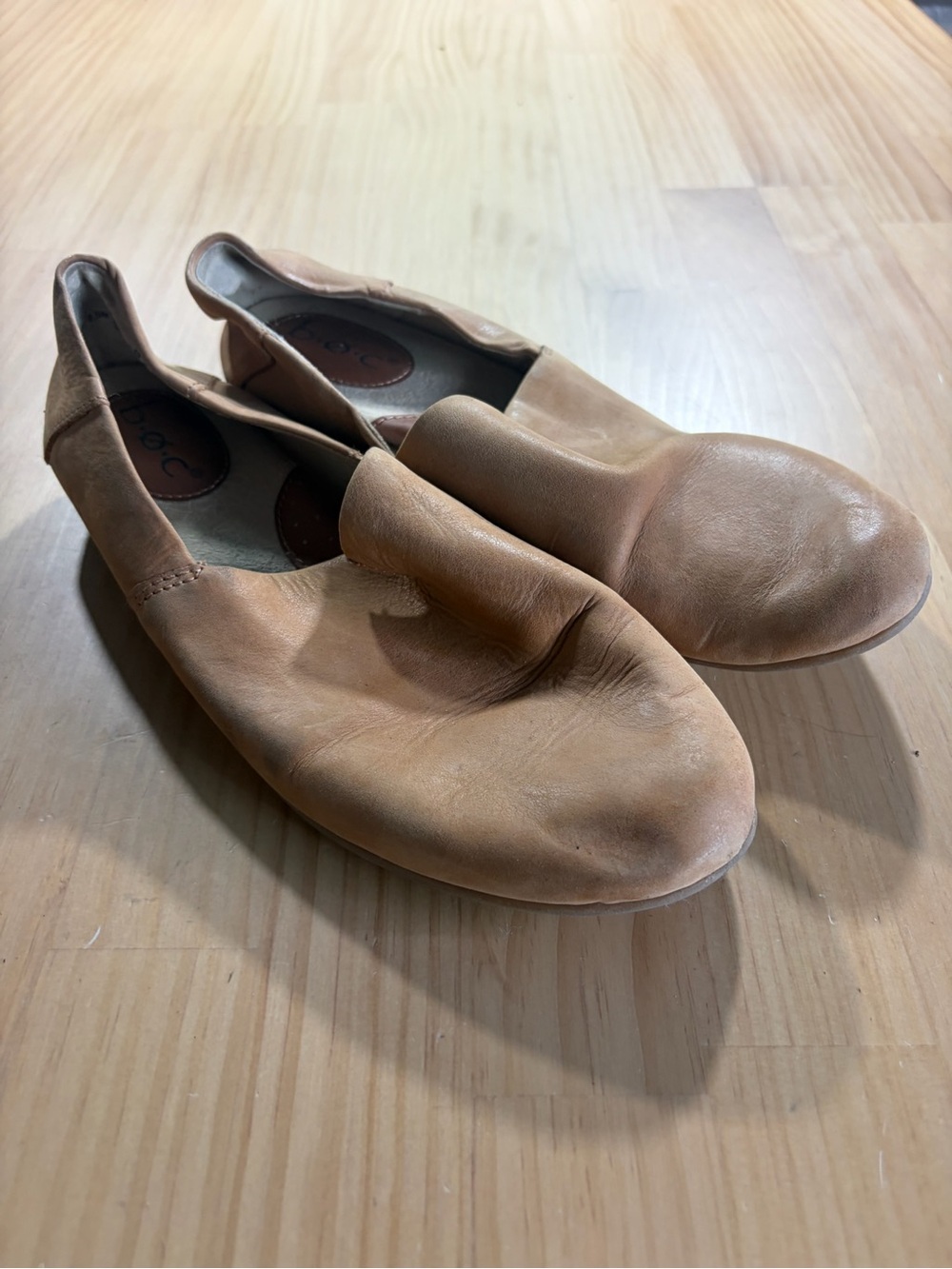 b.o.c. Tan Leather Slip-On Loafers A16